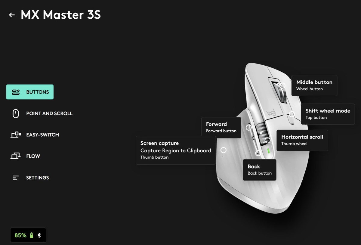 Kiểm tra MX Master 3S qua app Logi Options+